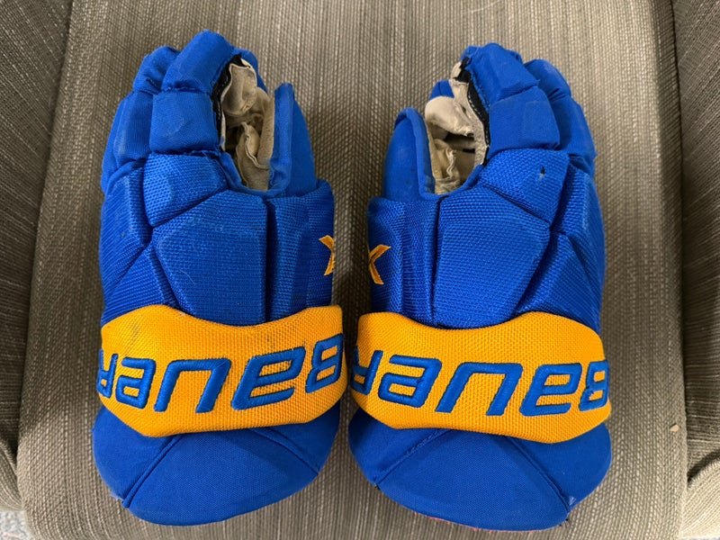 Bauer Bauer X Gloves 14" (Used) Buffalo Sabres Pro-Stock