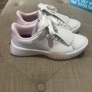 G/Fore Ladies G.112 Perforated Saddle Kiltie Golf Shoe Snow/Blush Size 6.5 NEW