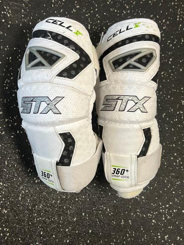 Used STX CELL V Lacrosse Arm Pads/Guards White LG 11849-S000033617