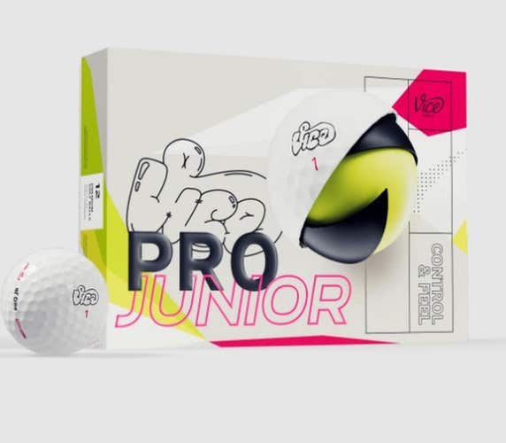 Vice Golf Pro Junior Golf Balls (White, 12pk) 1 Dozen 2025 NEW