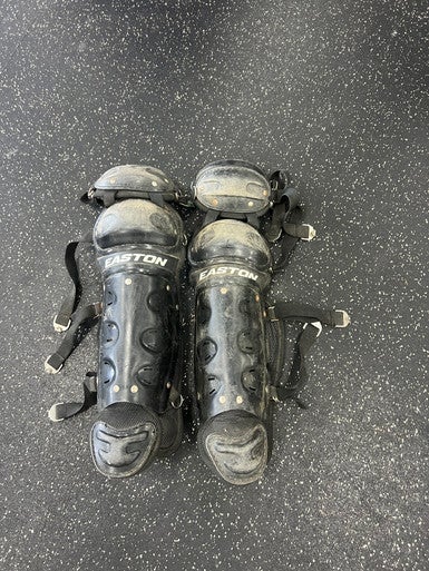 Used Easton EASTON SHIN GUARDS Catchers Leg Guards Black Intermed 11849-S000033402