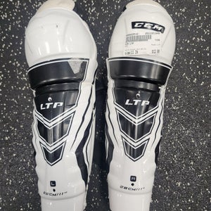 Used CCM LTP Junior Shin Guards Black And White 11" 11849-S000033510