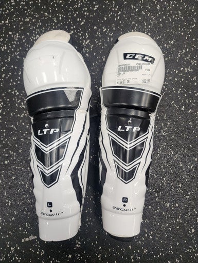 Used CCM LTP Junior Shin Guards Black And White 11" 11849-S000033510
