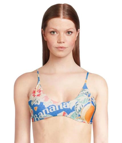 Maaji Tropical Bliss Liberties Top Women's Small Blue Stretch Swimwear TLW589