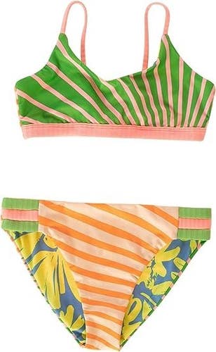 Maaji Flower Bikini Set Girls 10 Multi Stretch Reversible Spegaties Strap TLW586