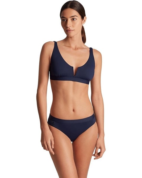 Lauren Ralph Lauren Beach Club Solid Band Bottom Women's 14 Navy Swimwear TLW555