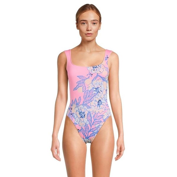 Lilly Pulitzer Cashel One-Piece Women's 12 Multi Floral Stretch Swimsuits TLW578