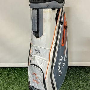 Used 2023 Callaway CHEV 14 Way Golf Cart Carry Bag Grey/White/Orange WildHorse