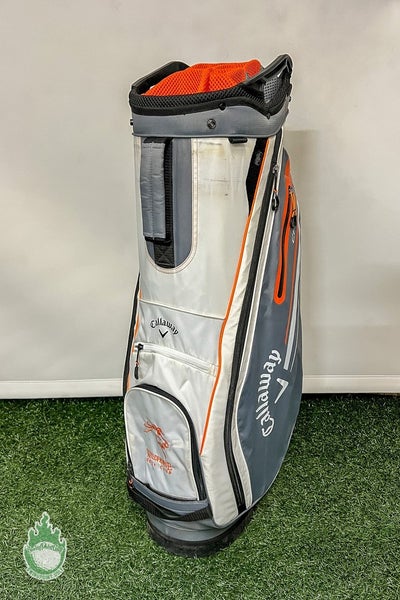 Used 2023 Callaway CHEV 14 Way Golf Cart Carry Bag Grey/White/Orange WildHorse