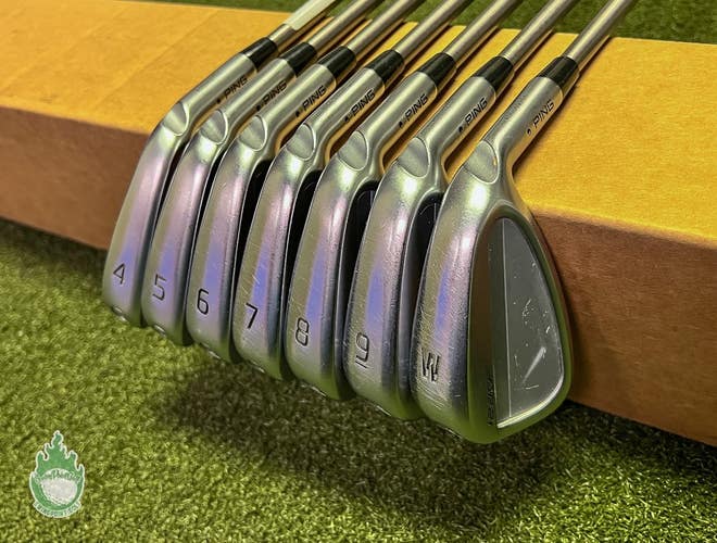 Used RH Ping Black Dot i230 Irons 4-PW SteelFiber i95 Regular Graphite Golf Set