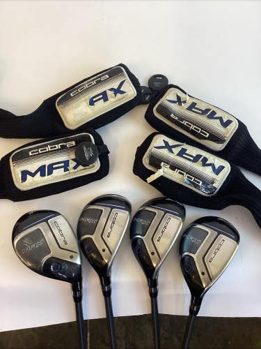 Cobra Max Offset Hybrids Set 3-4-5-6 With White Tie X4 Regular Graphite Shafts