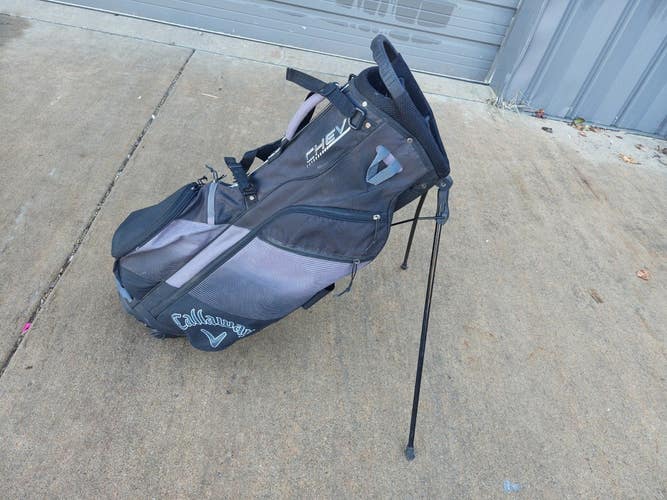 Callaway Chev Dual Strap 5 Divider Lightweight Golf Stand Bag Black/Grey