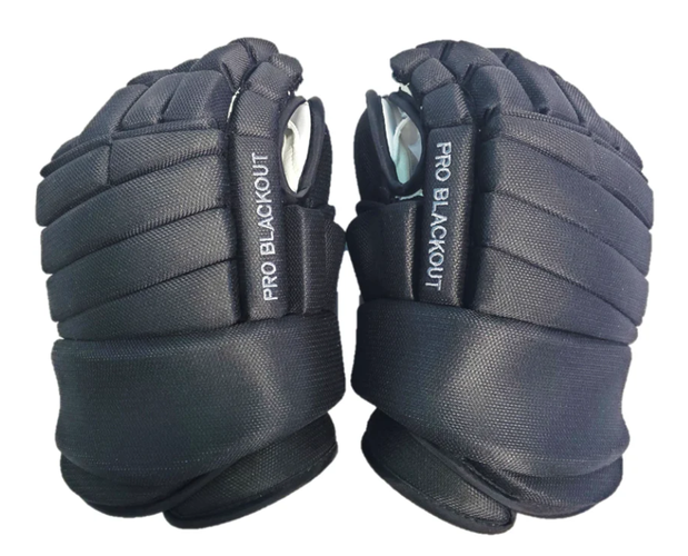 Pro Blackout Hockey Gloves 14" - Brand New Never Used - FREE SHIPPING
