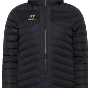 New  $140 Warrior Hockey Lacrosse Black Puffer Aurum Hooded Jacket Mens XL