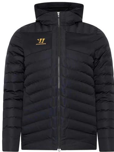 New  $140 Warrior Hockey Lacrosse Black Puffer Aurum Hooded Jacket Mens XL