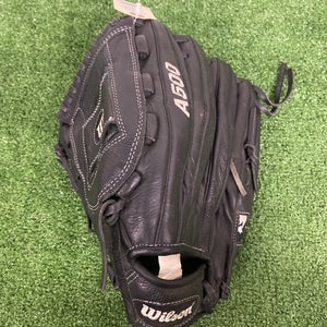 Black Wilson A500 LH Outfield Baseball Glove 12.5" (Used)