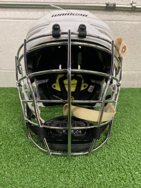 Box Lacrosse White Adult Warrior Alpha One Pro Helmet (Used)