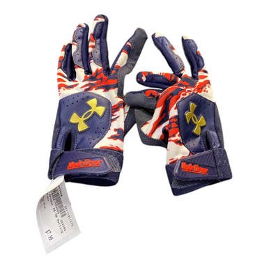 Used Under Armour BB/SB Batting Gloves Navy Blue MD 11375-S000369498