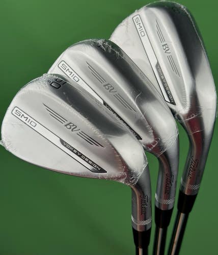 Titleist Vokey SM10 Tour Chrome Wedge Set 50-08, 54-10, 58-10 Steel RH NEW!