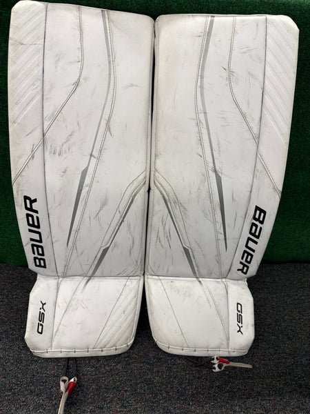 White Bauer GSX (2023 Model) Goalie Leg Pads (Used) | Int Medium (31+)