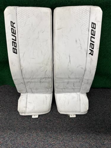 White Bauer GSX Goalie Leg Pads (Used) | Junior Large 30+