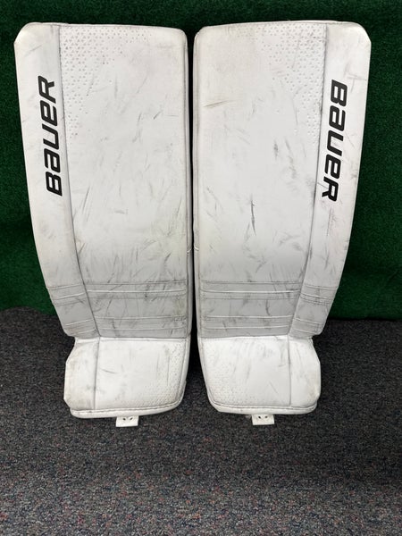 White Bauer GSX Goalie Leg Pads (Used) | Junior Large 30+