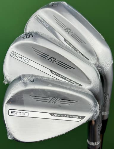 Titleist Vokey SM10 Tour Chrome Wedge Set 52-08, 56-08, 60-08 Steel RH NEW!