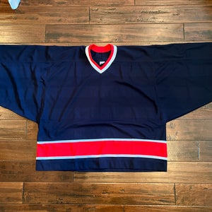 (Used) Sr Goalie Cut Jersey. Red, white and blue and smells like freedom.