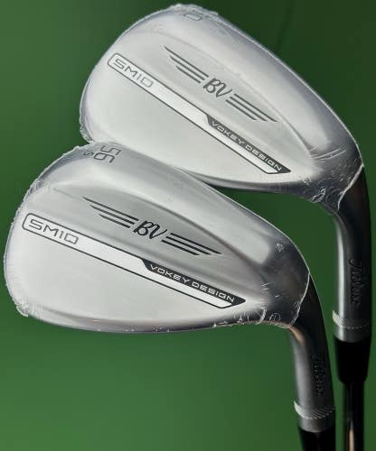Titleist Vokey SM10 Tour Chrome Wedge Set 56-10*, 60-10* S-Grind Steel RH NEW!