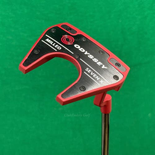 Odyssey 2025 Milled Seven X Red 34" Crank-Hosel Mallet Putter w/SuperStroke & HC