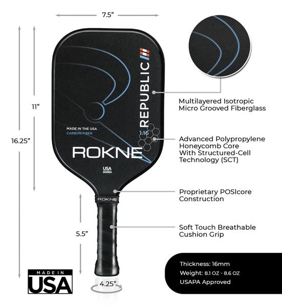 ROKNE Republic 1.16 Widebody Pickleball Paddle