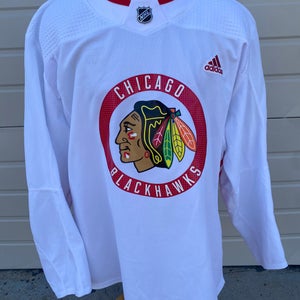 Chicago Blackhawks Pro Stock Adidas White Practice Jersey 7378