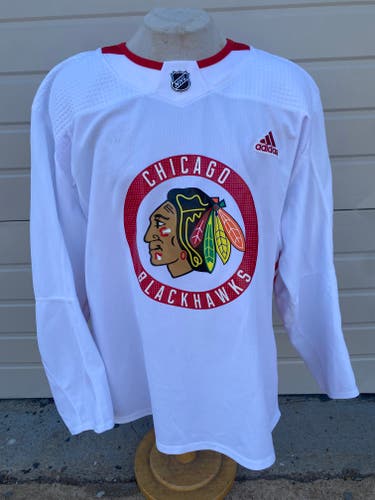 Chicago Blackhawks Pro Stock Adidas White Practice Jersey 7378