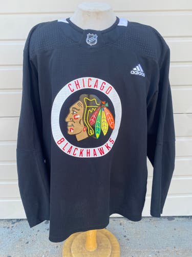 Chicago Blackhawks Pro Stock Adidas Black Practice Jersey 7378
