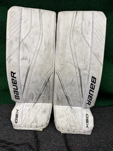 White Bauer GSX (2023 Model) Goalie Leg Pads (Used) | Junior Small (26+)