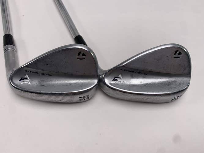 TaylorMade Milled Grind 3 Raw Chrome Wedge Set 50* 9 | 54* 11 DG X100 Mens RH