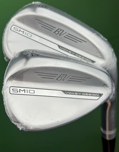 Titleist Vokey SM10 Tour Chrome Wedge Set 54-10*, 58-10* S-Grind Steel RH NEW!