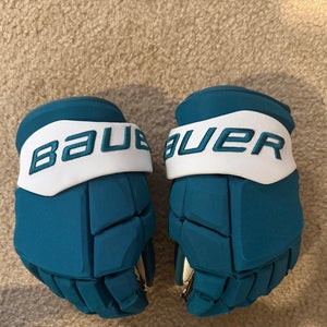 Bauer Mach Hockey Gloves Size 14 San Jose Sharks Teal