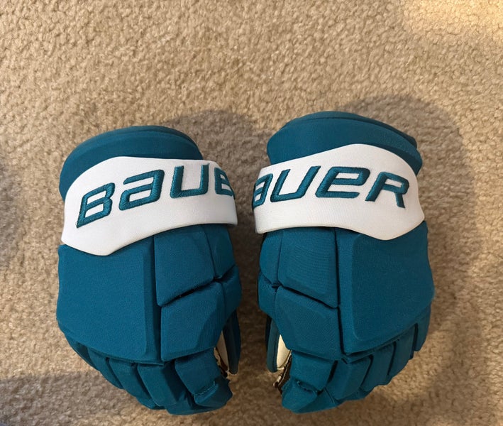 Bauer Mach Hockey Gloves Size 14 San Jose Sharks Teal