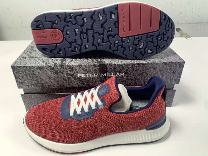 Peter Millar Hyperlight Apollo Sneaker Shoes Red Men's SZ 10.5 (MS22EF11)