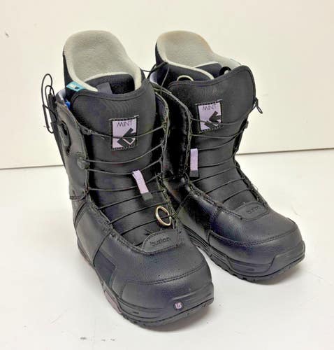 Burton Mint Black Leather Speed Lace All-Mountain Snowboard Boots US 9 EU 41