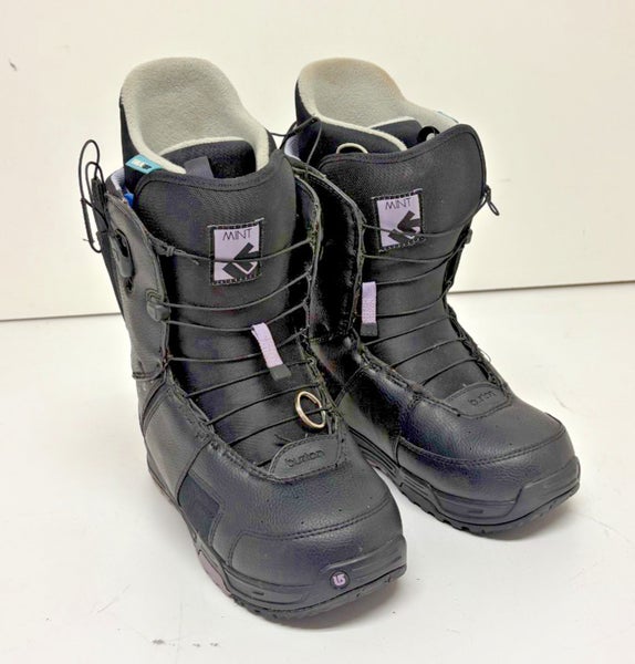 Burton Mint Black Leather Speed Lace All-Mountain Snowboard Boots US 9 EU 41