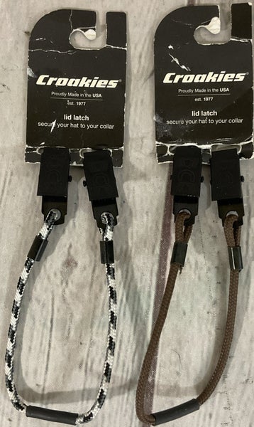 Croakies Hat To Collar Lid Hatches Woven Climbing Cord Metal Bulldog Clips