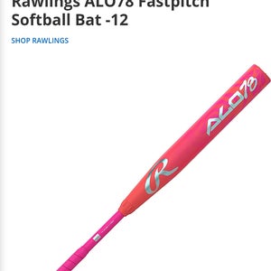 Rawlings Alo78 Bat (-12) 16 oz 28" (New)