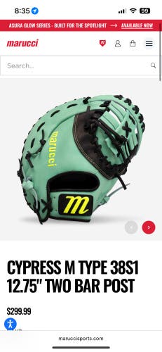 2025 Marucci Cypress Series RH First Base Baseball Glove 12.75" (New)