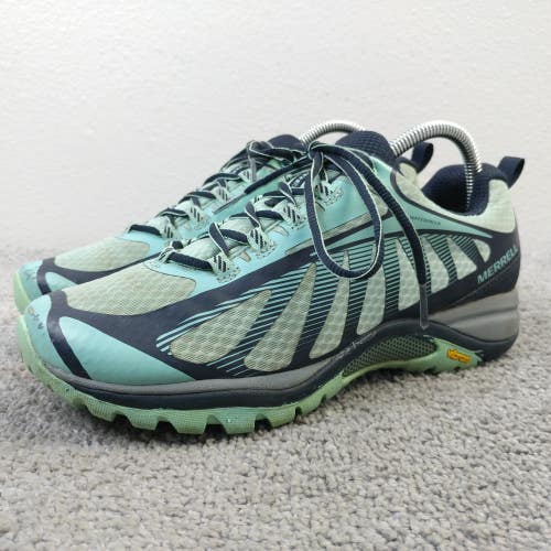 Merrell Siren Edge 3 Trail Hiking Shoes Womens Size 8 Sneakers Green Blue