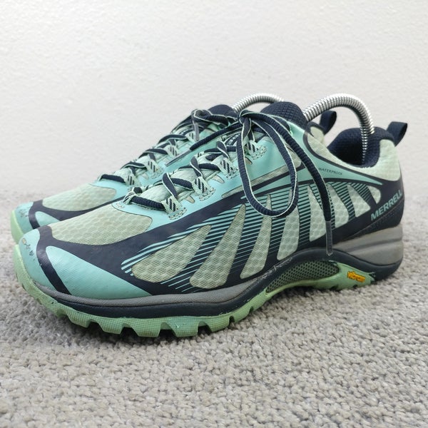 Merrell Siren Edge 3 Trail Hiking Shoes Womens Size 8 Sneakers Green Blue