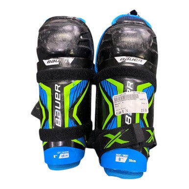 Used Bauer X Junior Shin Guards Black 8" 11375-S000369165