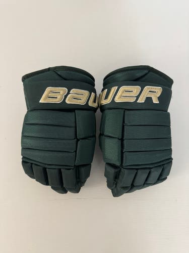 Used Size 14" Green/Gold Bauer Pro Series Pro Stock Gloves