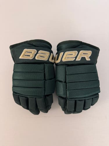 Like New Size 13" Green/Gold Bauer Pro Series Pro Stock Gloves